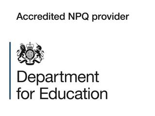 Department for Education logo with text - 'Accredited NPQ provider'