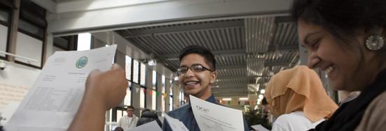 Students receive exam results